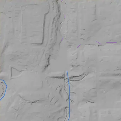 Lidar terrain shading around Lower Crystal Lake