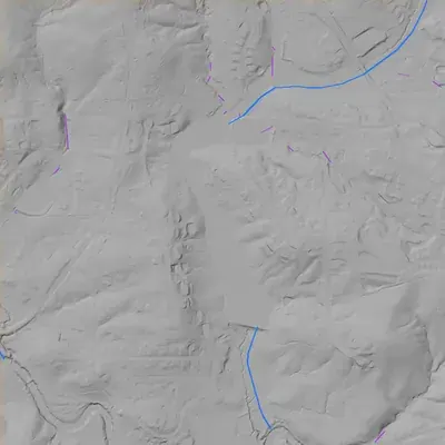 Lidar terrain shading around Sandy Lake