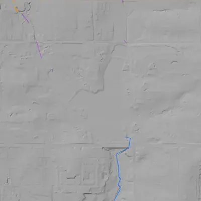 Lidar terrain shading around East Lake Country Club