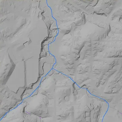 Lidar terrain shading around Simmons Lake