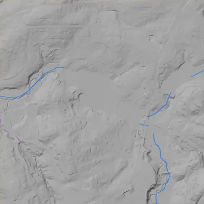 Lidar terrain shading around Echo Lake