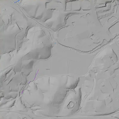 Lidar terrain shading around Candler Lake