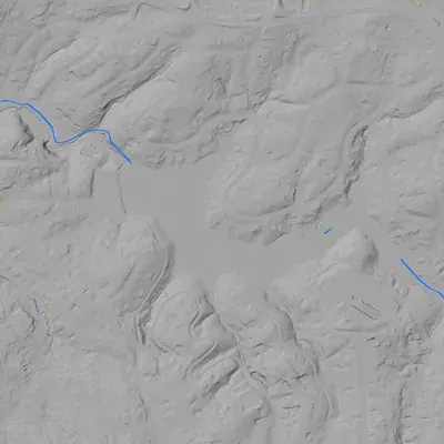 Lidar terrain shading around Silver Lake