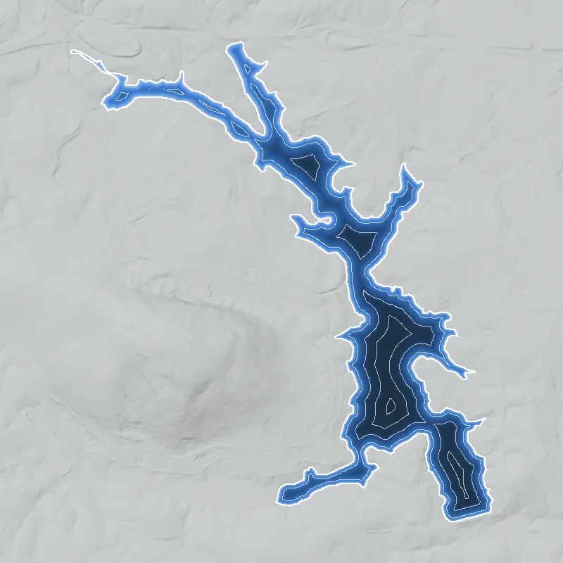 Stone Mountain Lake shaded by depth