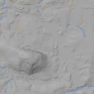Lidar terrain shading around Stone Mountain Lake