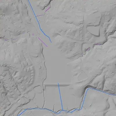 Lidar terrain shading around Murphey Candler Lake