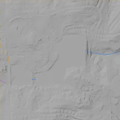 Lidar terrain shading around Southland Lake
