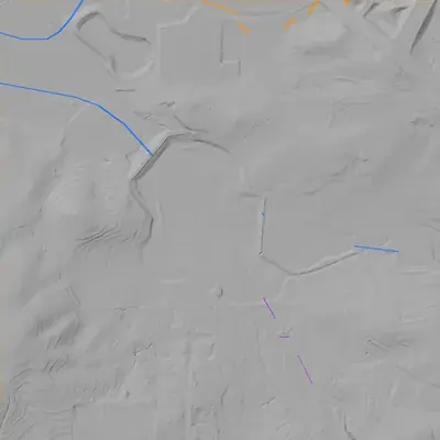 Lidar terrain shading around Joels Lake