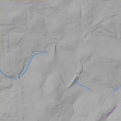 Lidar terrain shading around Hunt Valley Lake
