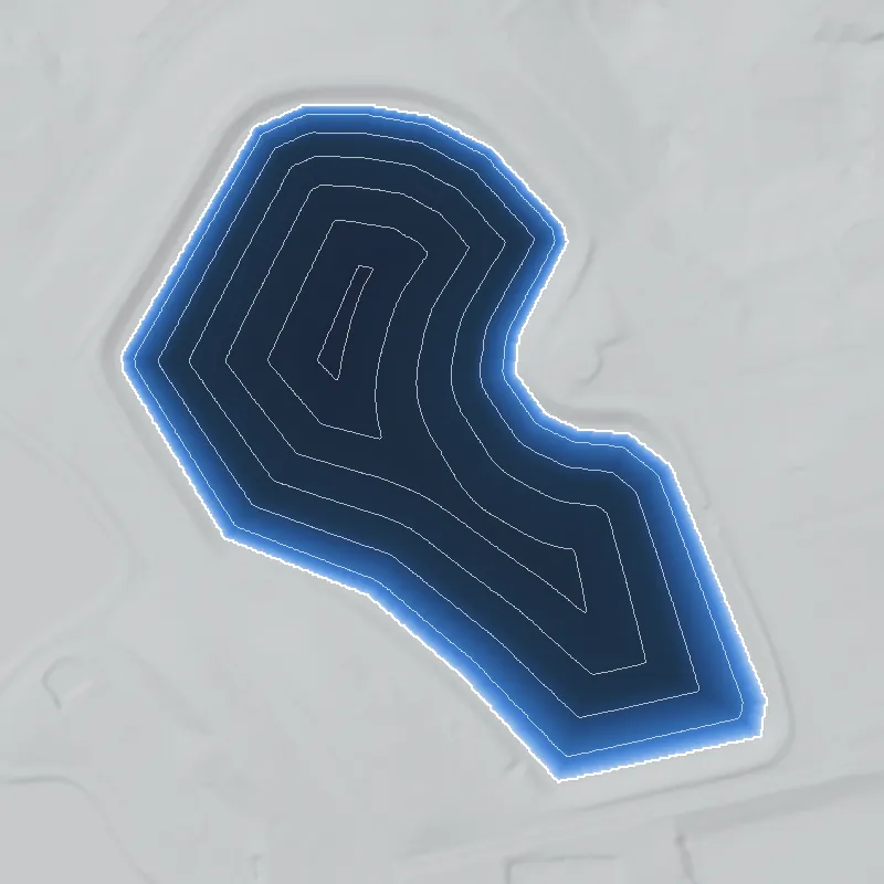 Atlanta Reservoir No. 1 (Hemphill Reservoir No. 1) shaded by depth