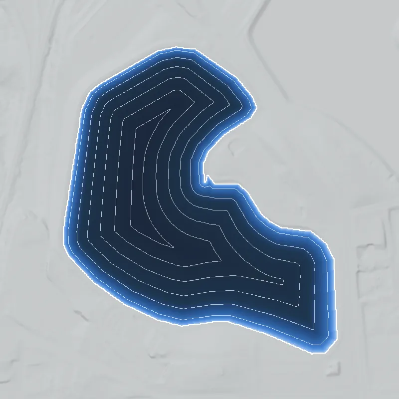 Atlanta Reservoir No. 2 (Hemphill Reservoir No. 2) shaded by depth