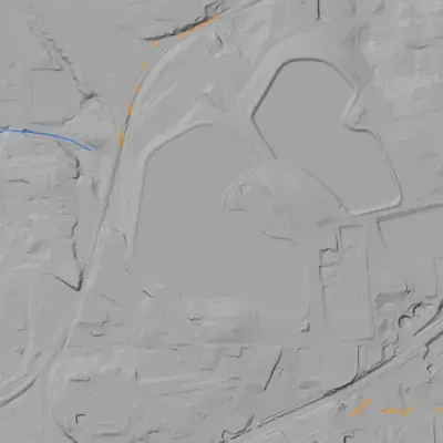 Lidar terrain shading around Atlanta Reservoir No. 2 (Hemphill Reservoir No. 2)
