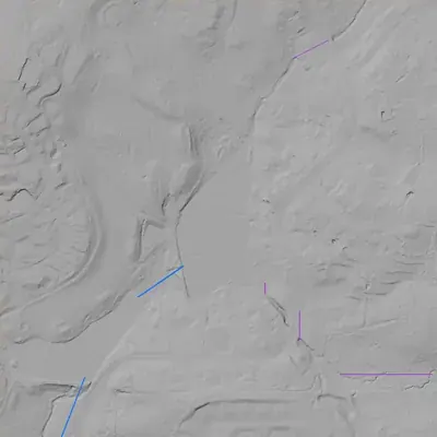 Lidar terrain shading around Clearlake Court