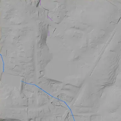 Lidar terrain shading around Stoneleigh Lake