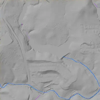Lidar terrain shading around Ramsden Lake