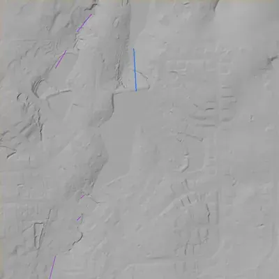 Lidar terrain shading around Rockbridge Lake