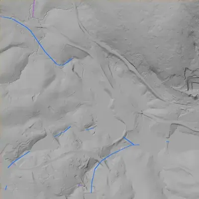 Lidar terrain shading around Howell Lake