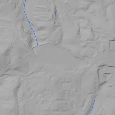 Lidar terrain shading around East Point Reservoir