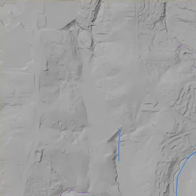 Lidar terrain shading around Kenilworth Lake