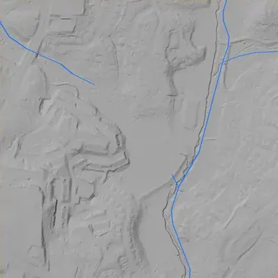 Lidar terrain shading around Sterling Lake