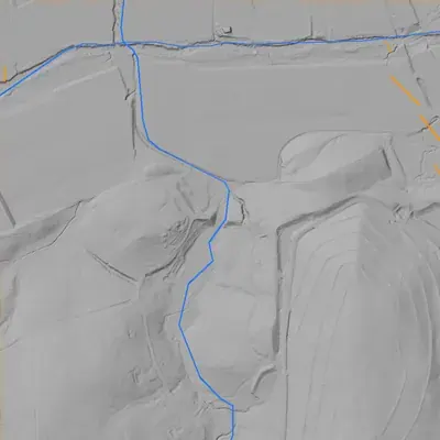 Lidar terrain shading around Lake Charlotte