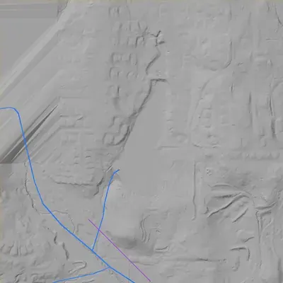 Lidar terrain shading around McDaniel Lake