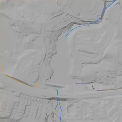 Lidar terrain shading around Walden Lake