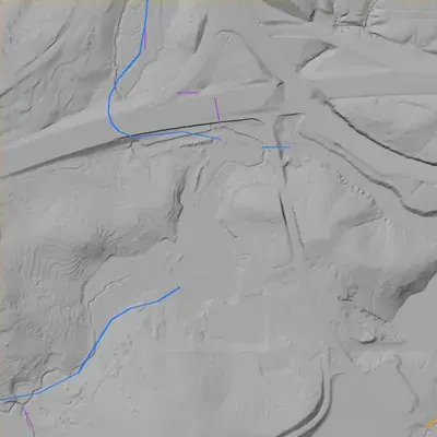 Lidar terrain shading around Stone Mountain Park – North