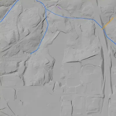 Lidar terrain shading around North Lake