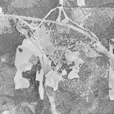Aerial photo of Browns Mill Lake, 1955