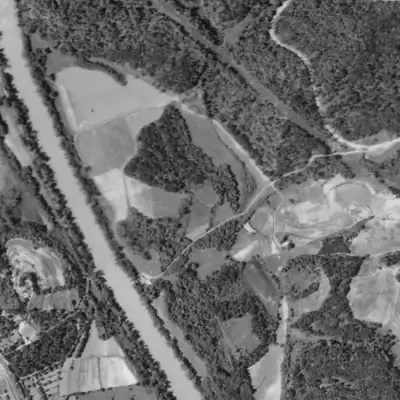 Aerial photo of Rivermeade Lake, 1940