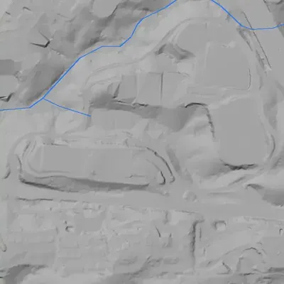 Lidar terrain shading around Ibm Lake