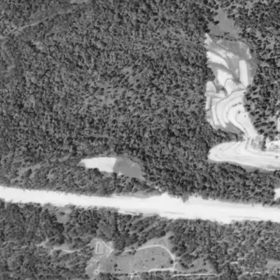 Aerial photo of Ibm Lake, 1940