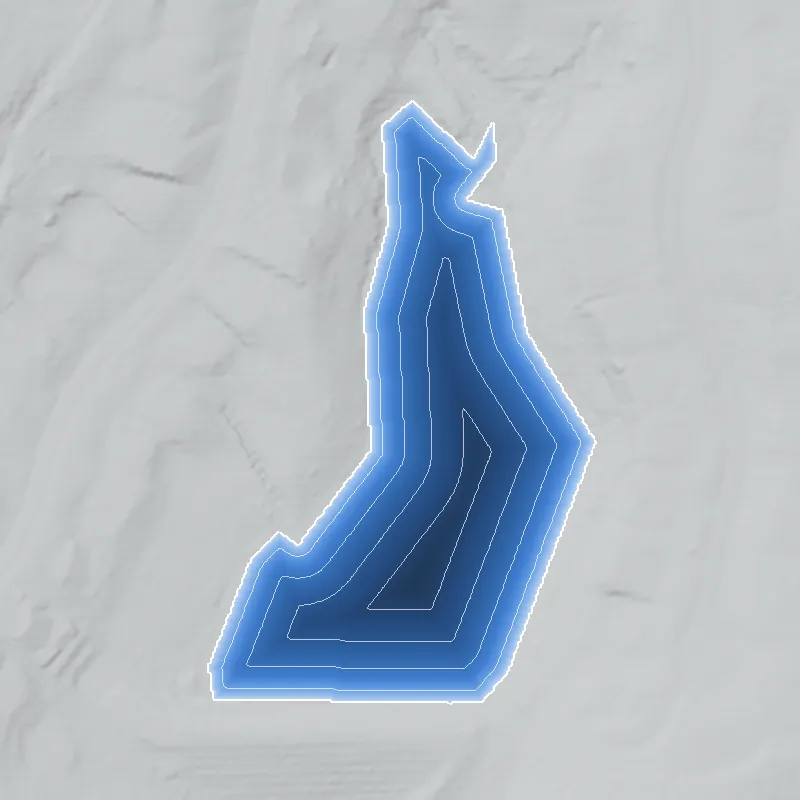 Mathis Lake (Lower) shaded by depth