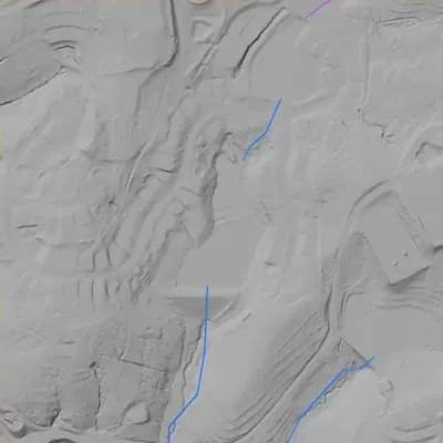 Lidar terrain shading around Mathis Lake (Lower)