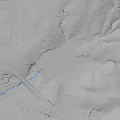 Lidar terrain shading around Simpson Lake