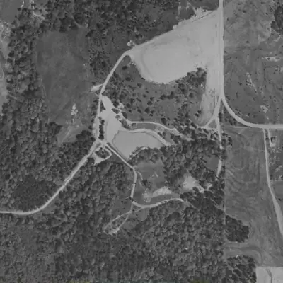 Aerial photo of Exchange Park Lake (Upper), 1955