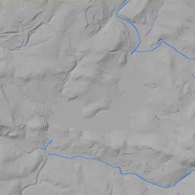Lidar terrain shading around Norris Lake Shores
