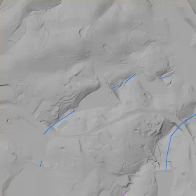 Lidar terrain shading around O'Neal Lake