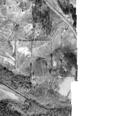 Aerial photo of Constitution Lakes (South River Brick Co. pits), 1940