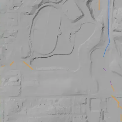 Lidar terrain shading around Lake Clara Meer (Piedmont Park)