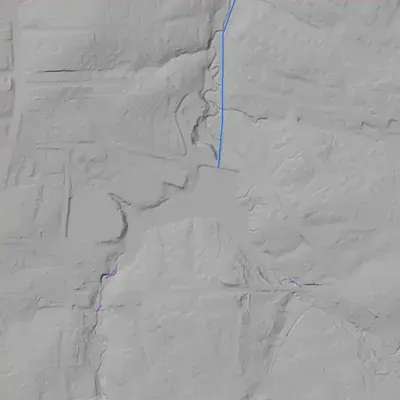 Lidar terrain shading around Lake Cofer (Kelley Cofer Park)