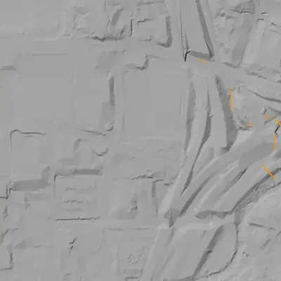 Lidar terrain shading around Mooney's Lake