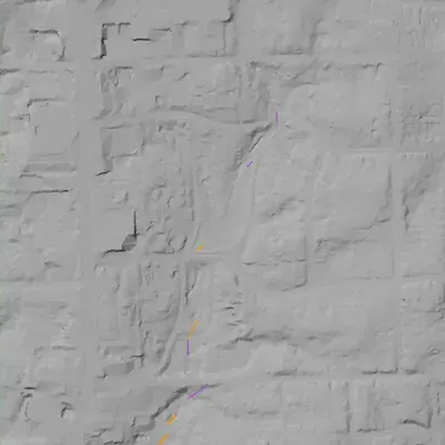Lidar terrain shading around Peachtree Heights East Duck Pond