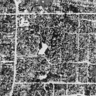 Aerial photo of Peachtree Heights East Duck Pond, 1940