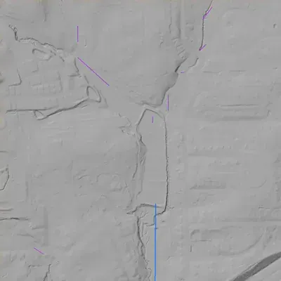 Lidar terrain shading around Twin Brothers Lakes (Johns Homestead)