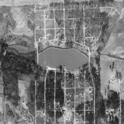 Aerial photo of Pine Lake, 1940