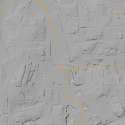 Lidar terrain shading around Ponce de Leon Lake